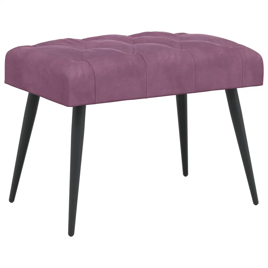 Banc avec capitonnage bouton Pourpre 60 x 40 x 45 cm Velours - 2