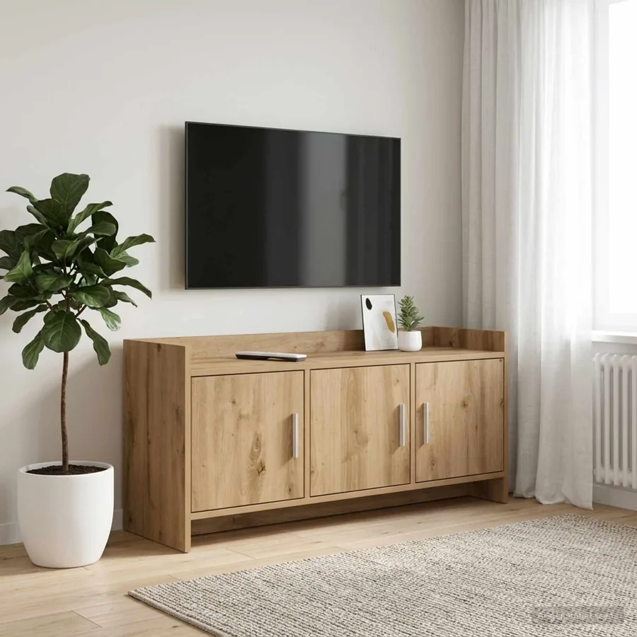 Meuble TV 102 x 33 x 47 cm Chêne artisanal Bois d'ingénierie