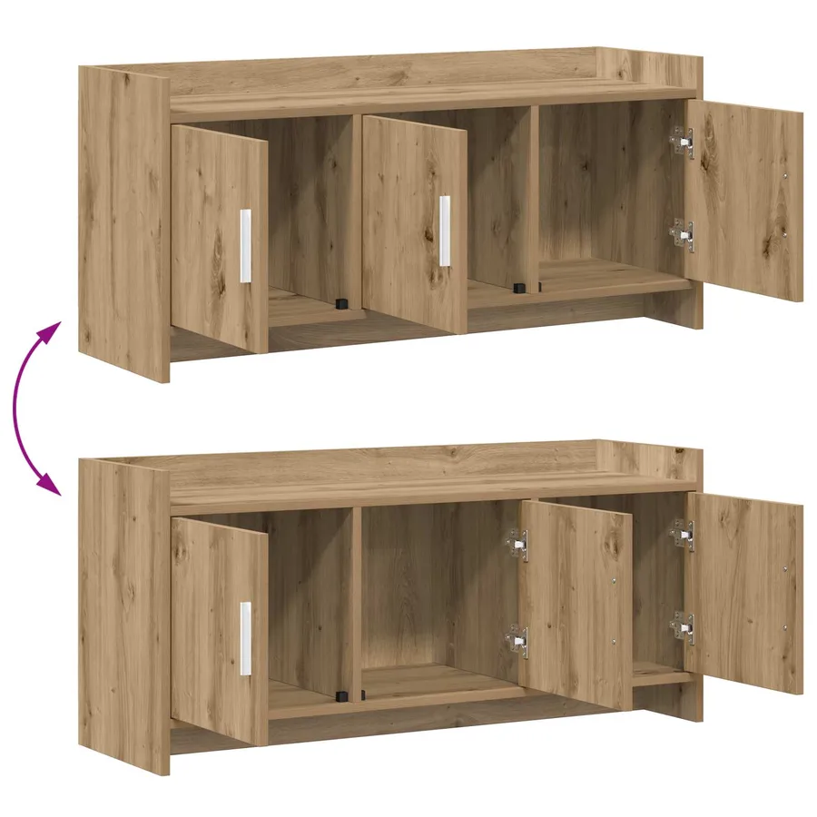 Meuble TV 102 x 33 x 47 cm Chêne artisanal Bois d'ingénierie - 9