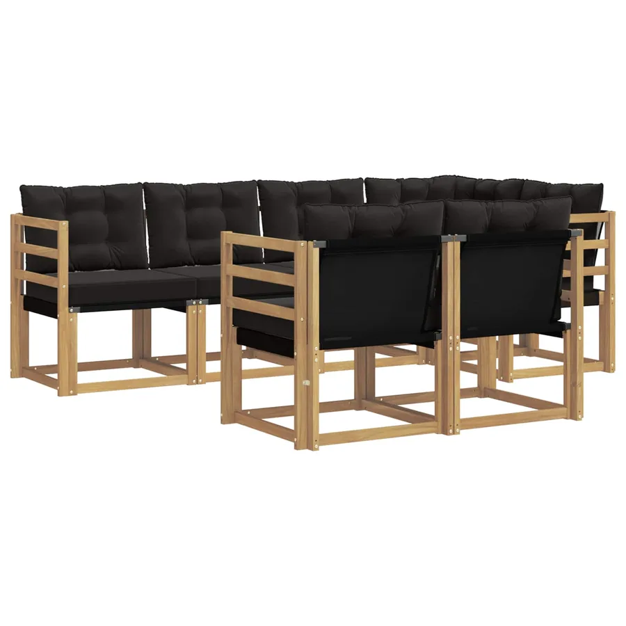 Ensemble de canapés d'extérieur 7 pcs Blanc et noir - 2