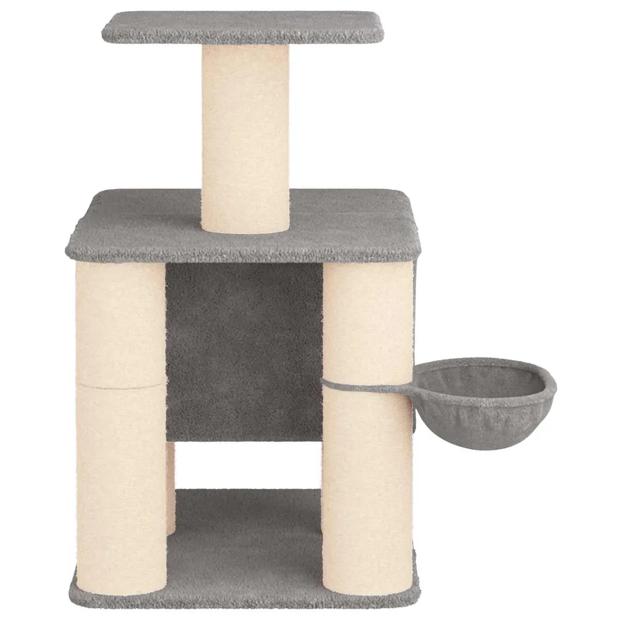 Arbre à chat avec poteaux à griffer en sisal Gris clair 96 cm - 5