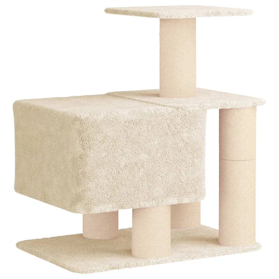 Arbre à chat avec poteaux à griffer en sisal Crème 96 cm - 6