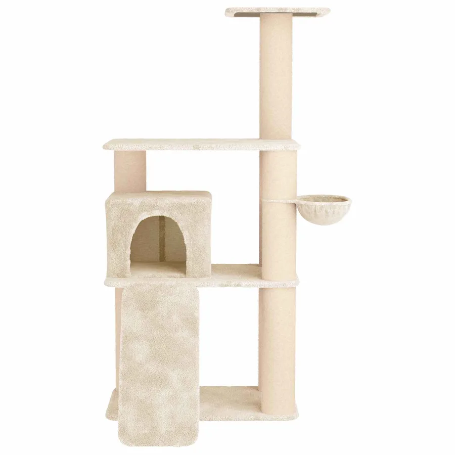 Arbre à chat avec poteaux à griffer en sisal Crème 173 cm - 4