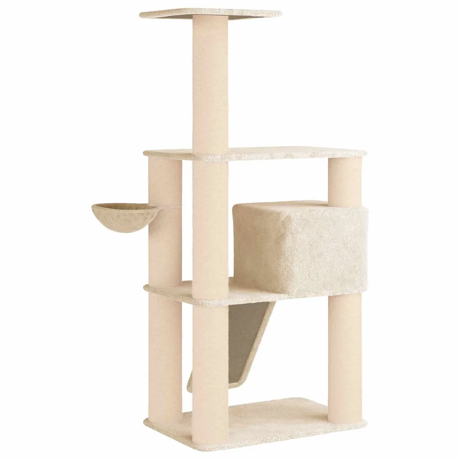 Arbre à chat avec poteaux à griffer en sisal Crème 173 cm - 6