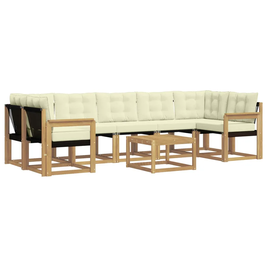 Ensemble de canapés d'extérieur 8 pcs Blanc et crème - 2
