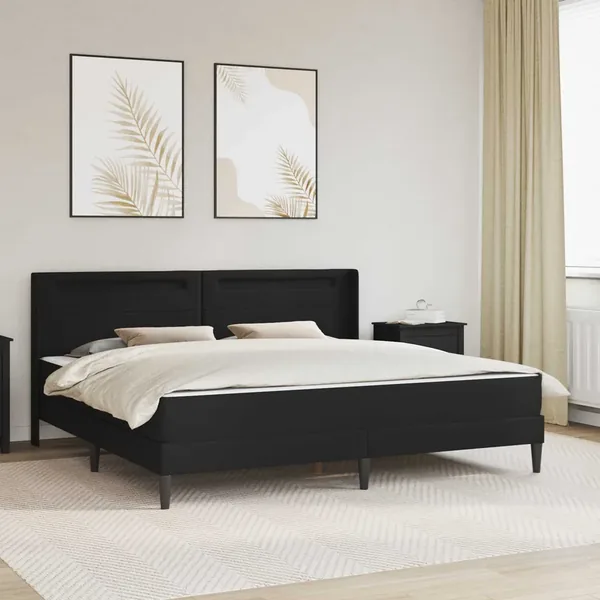 Cadre de lit avec bandes LED Noir 180 x 200 cm Simili cuir