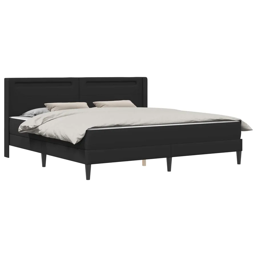 Cadre de lit avec bandes LED Noir 180 x 200 cm Simili cuir - 3