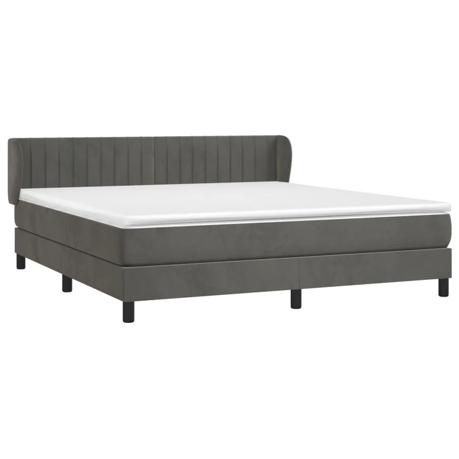 Sommier à lattes de lit et matelas Gris foncé 180x200cm Velours - 3