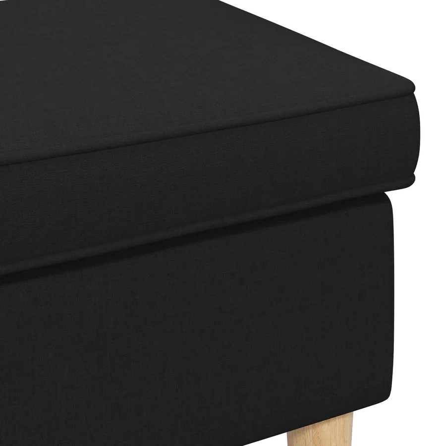 Pouf Noir 55 x 35 x 41 cm - 5