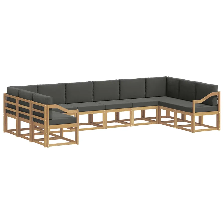 Ensemble de canapés d'extérieur 10 pcs Blanc et anthracite - 2