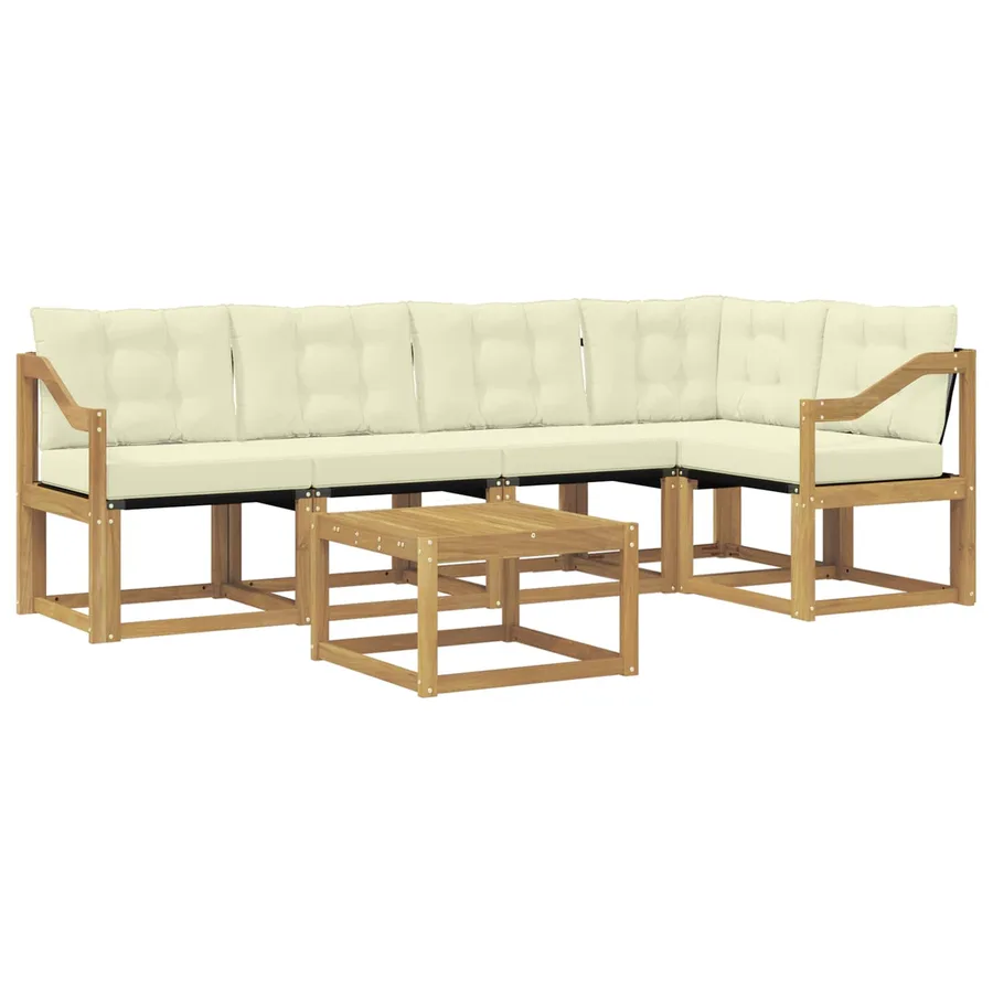 Ensemble de canapés d'extérieur 6 pcs Blanc et crème - 2