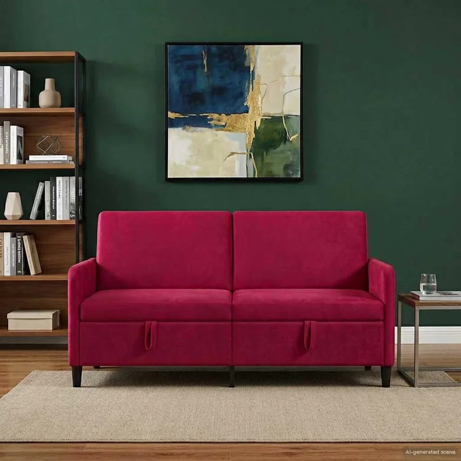 Sofa avec rangement Bordeaux 172 x 78 x 87 cm Polyester - 3