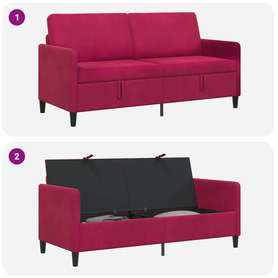 Sofa avec rangement Bordeaux 172 x 78 x 87 cm Polyester - 7