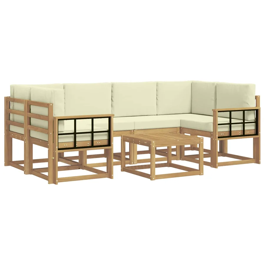 Ensemble de canapés d'extérieur 7 pcs Blanc et crème - 2