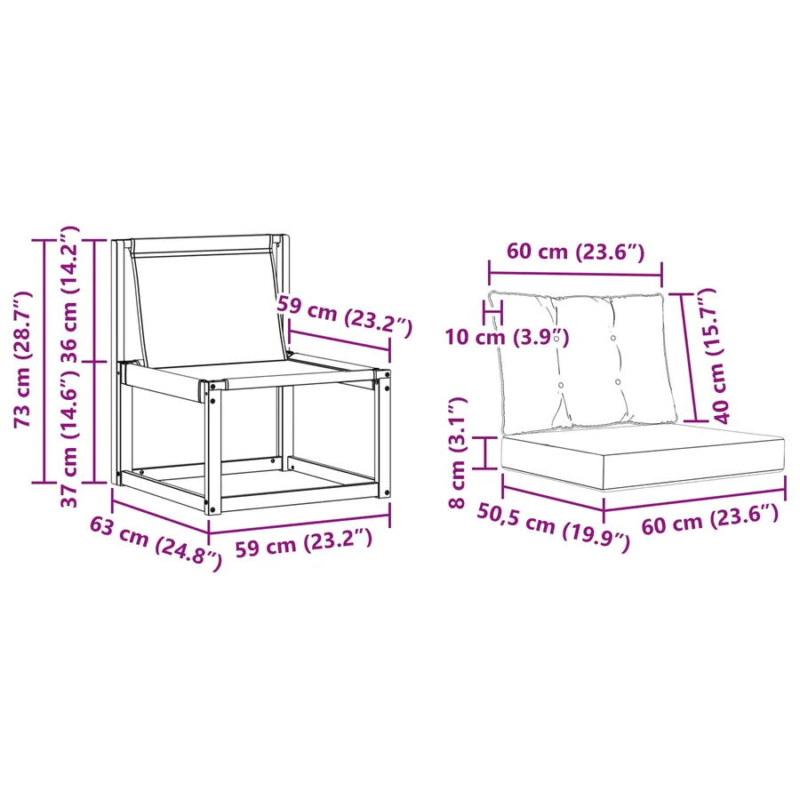Ensemble de canapés d'extérieur 3 pcs Blanc et gris clair - 7