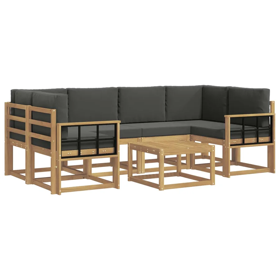 Ensemble de canapés d'extérieur 7 pcs Blanc et anthracite - 2