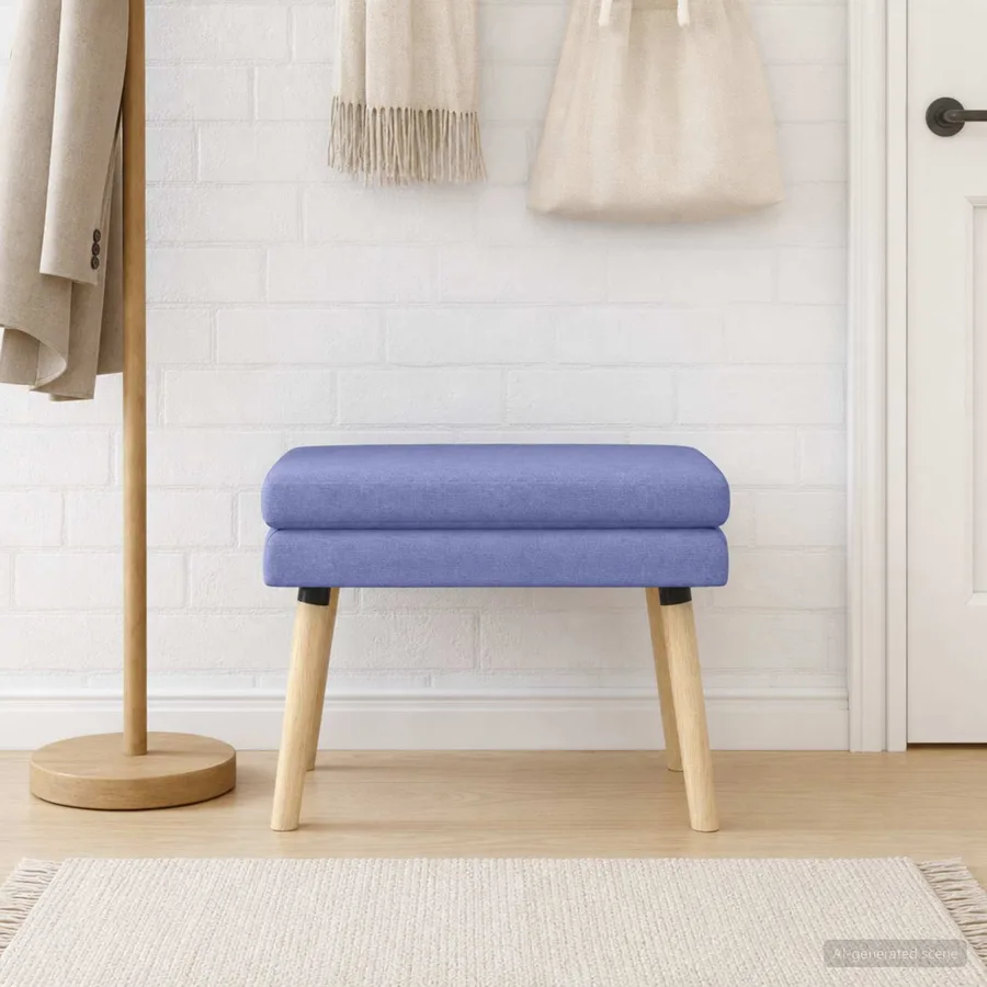 Banc à double couche Bleu denim 60 x 40 x 46 cm Tissu - 4