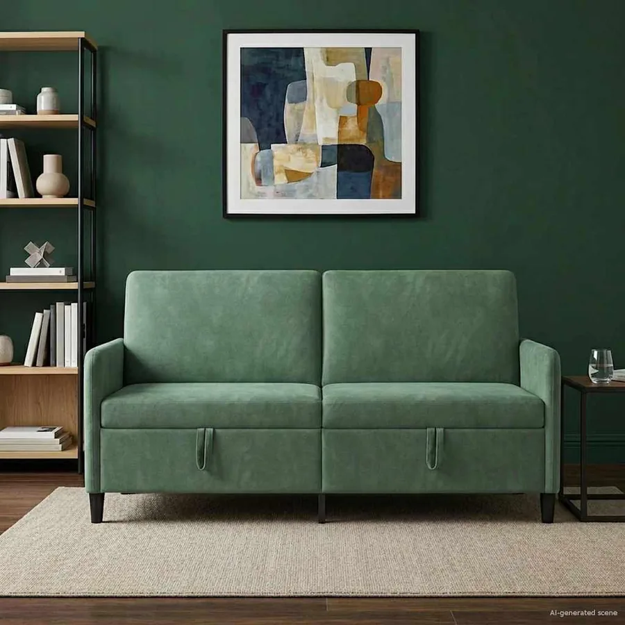 Sofa avec rangement Vert Mer 172 x 78 x 87 cm Polyester