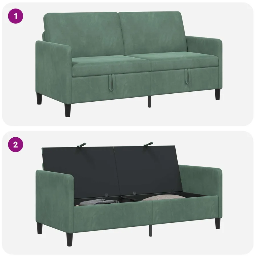 Sofa avec rangement Vert Mer 172 x 78 x 87 cm Polyester - 7