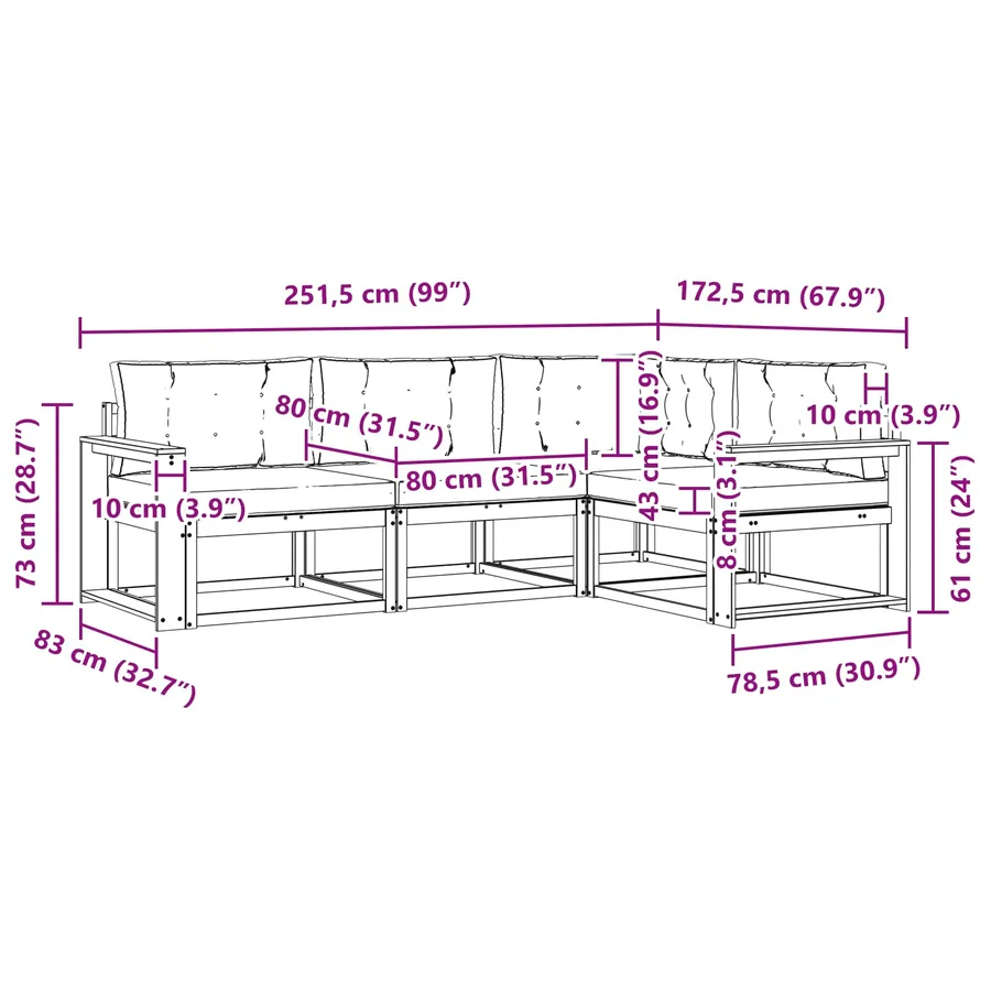 Ensemble de canapés d'extérieur 3 pcs Blanc et anthracite - 7