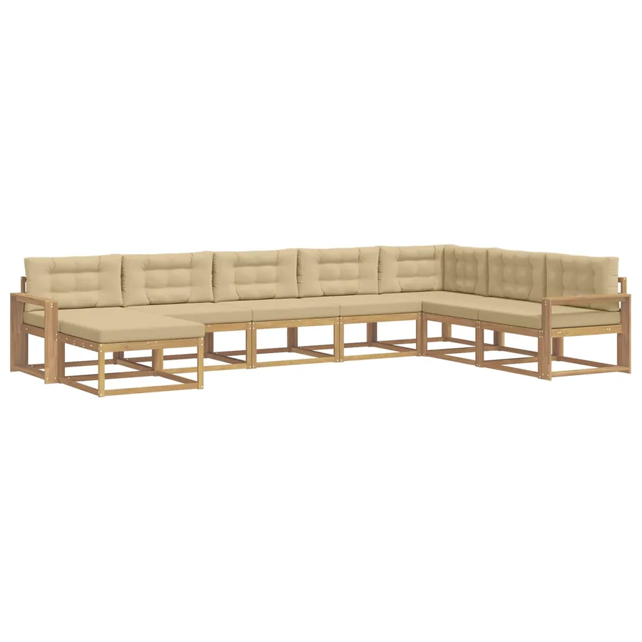 Ensemble de canapés d'extérieur 8 pcs Blanc et Beige - 2