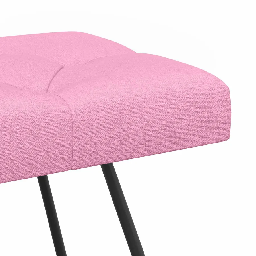 Banc avec capitonnage bouton Rose 110 x 40 x 46 cm Tissu - 6