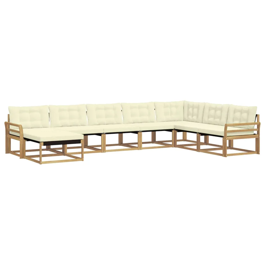 Ensemble de canapés d'extérieur 8 pcs Blanc et crème - 2