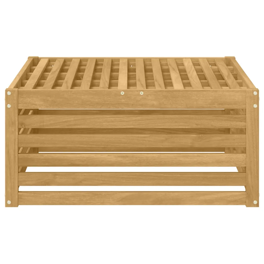 Pouf d'Extérieur Bois d'Acacia Massif Blanc 79 x 79 x 37 cm - 3