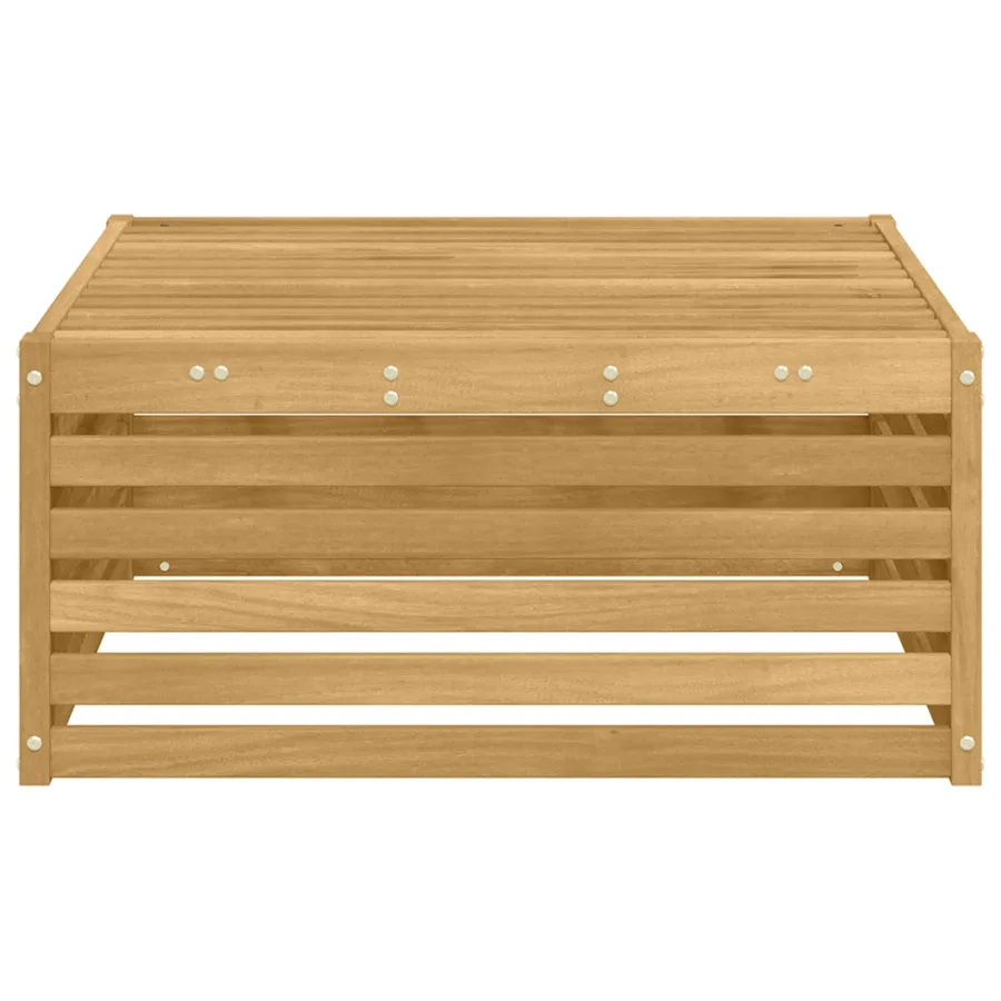 Pouf d'Extérieur Bois d'Acacia Massif Blanc 79 x 79 x 37 cm - 4