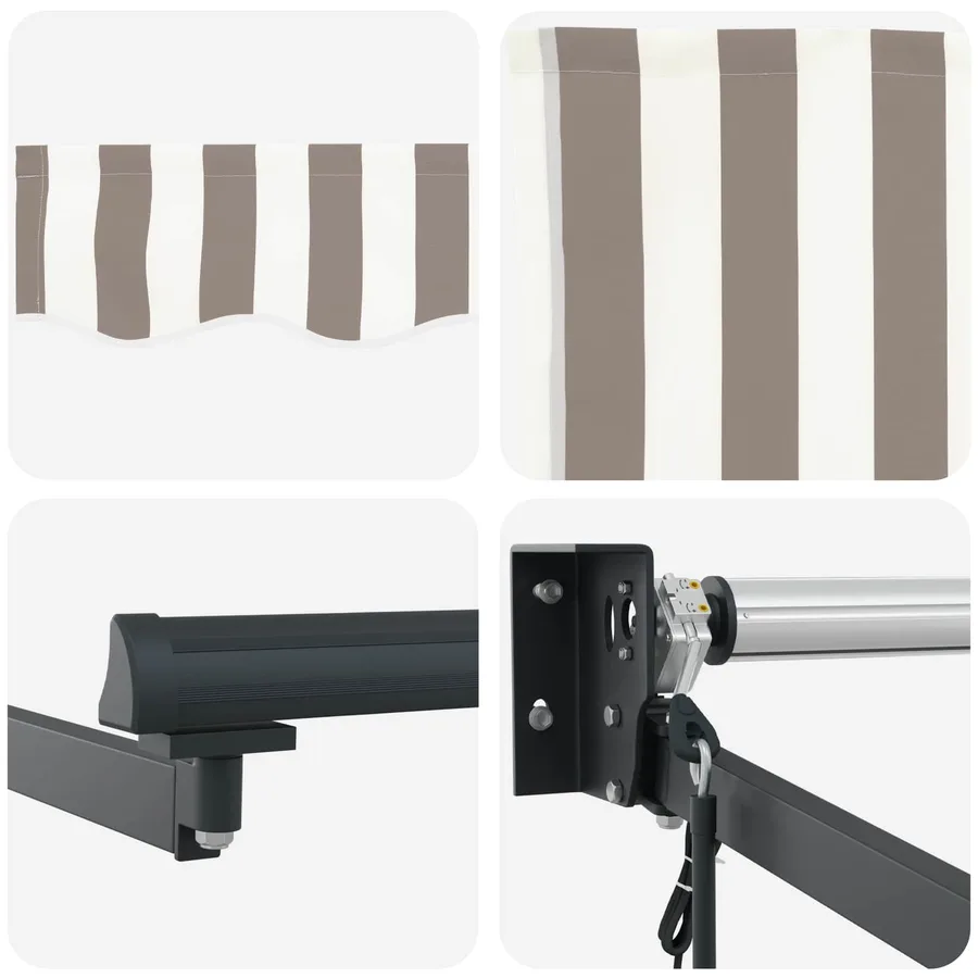Auvent rétractable électrique Gris clair et blanc - 6