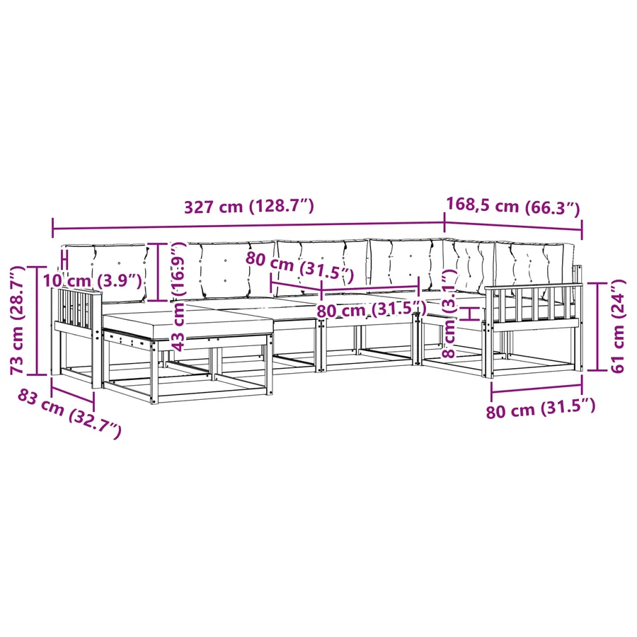 Ensemble de canapés d'extérieur 5 pcs Blanc et anthracite - 7