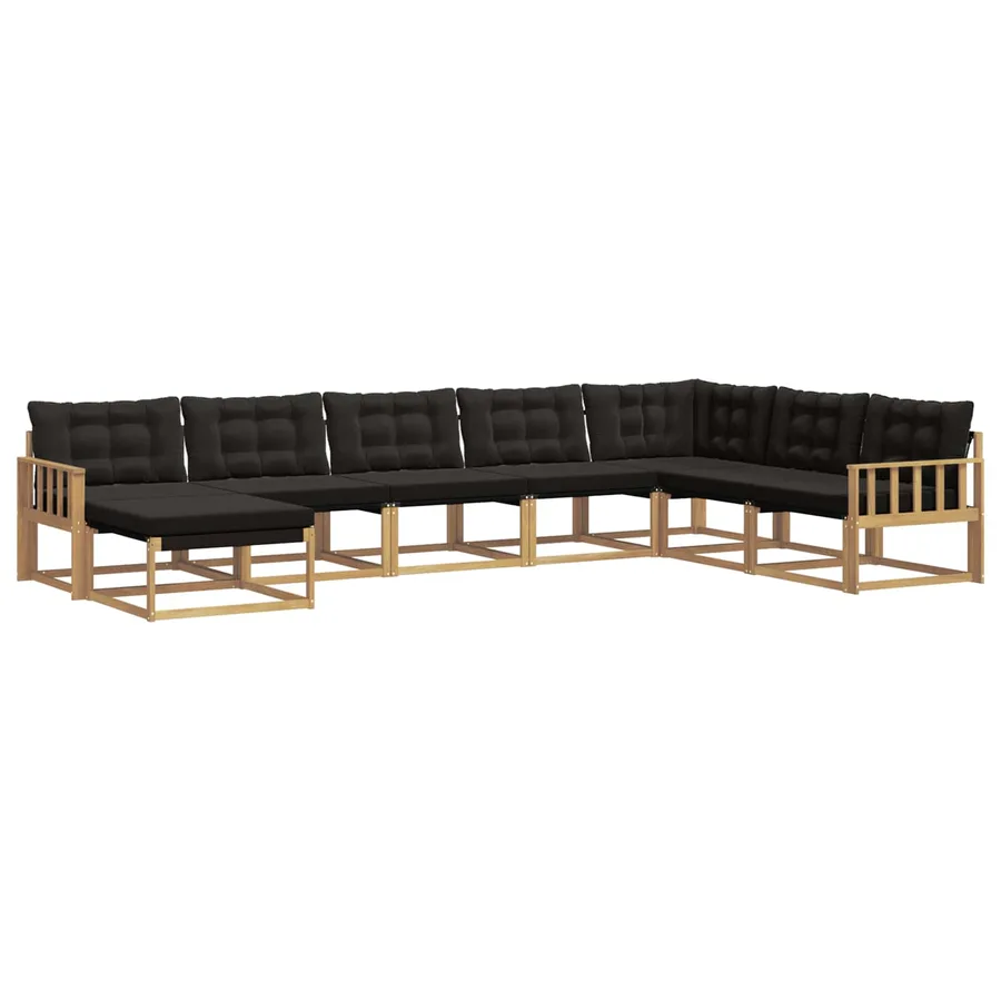 Ensemble de canapés d'extérieur 8 pcs Blanc et noir - 2