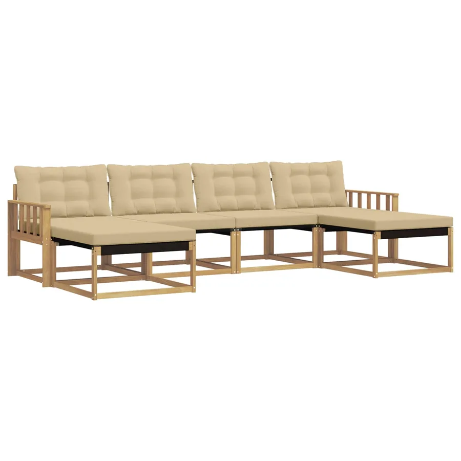 Ensemble de canapés d'extérieur 6 pc Blanc et Beige - 2
