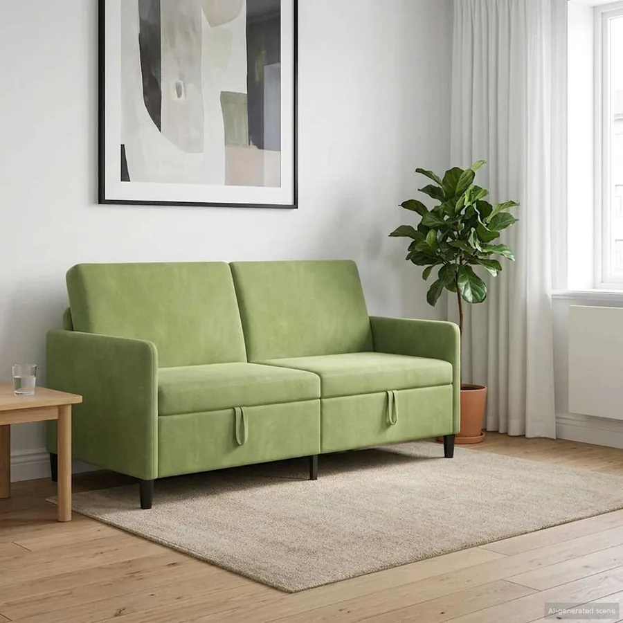 Sofa avec rangement Vert clair 172 x 78 x 87 cm Polyester