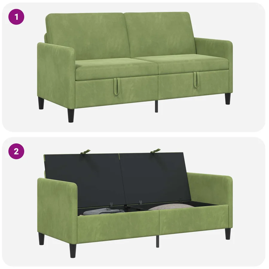 Sofa avec rangement Vert clair 172 x 78 x 87 cm Polyester - 7