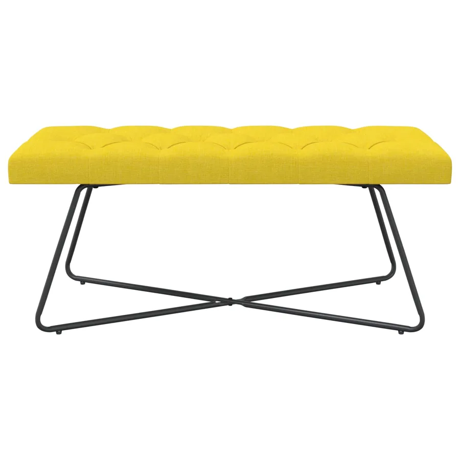 Banc avec capitonnage bouton Jaune clair 110 x 40 x 46 cm Tissu - 6