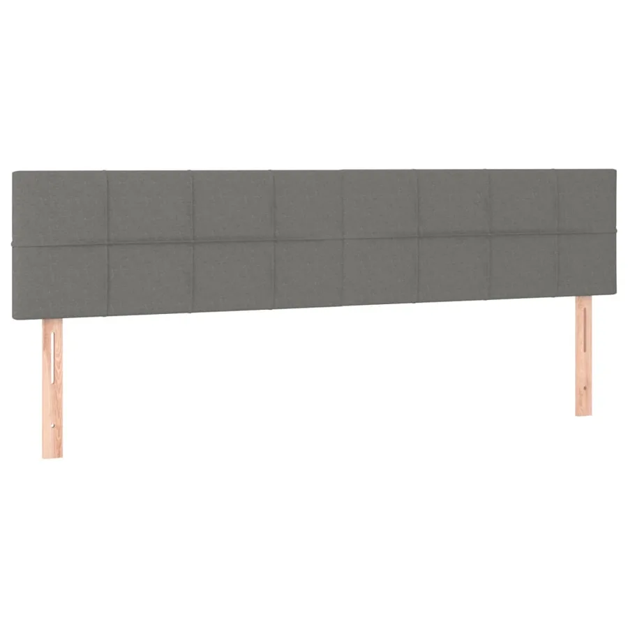 Sommier à lattes de lit avec matelas Gris foncé 200x200cm Tissu - 6