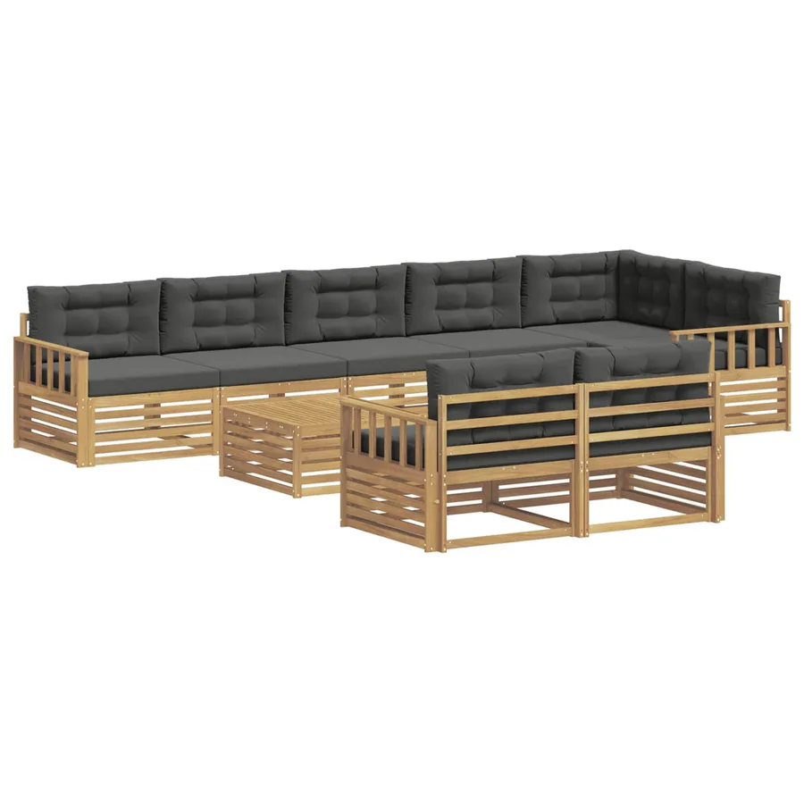 Ensemble de canapés d'extérieur 9 pc Blanc et anthracite - 2