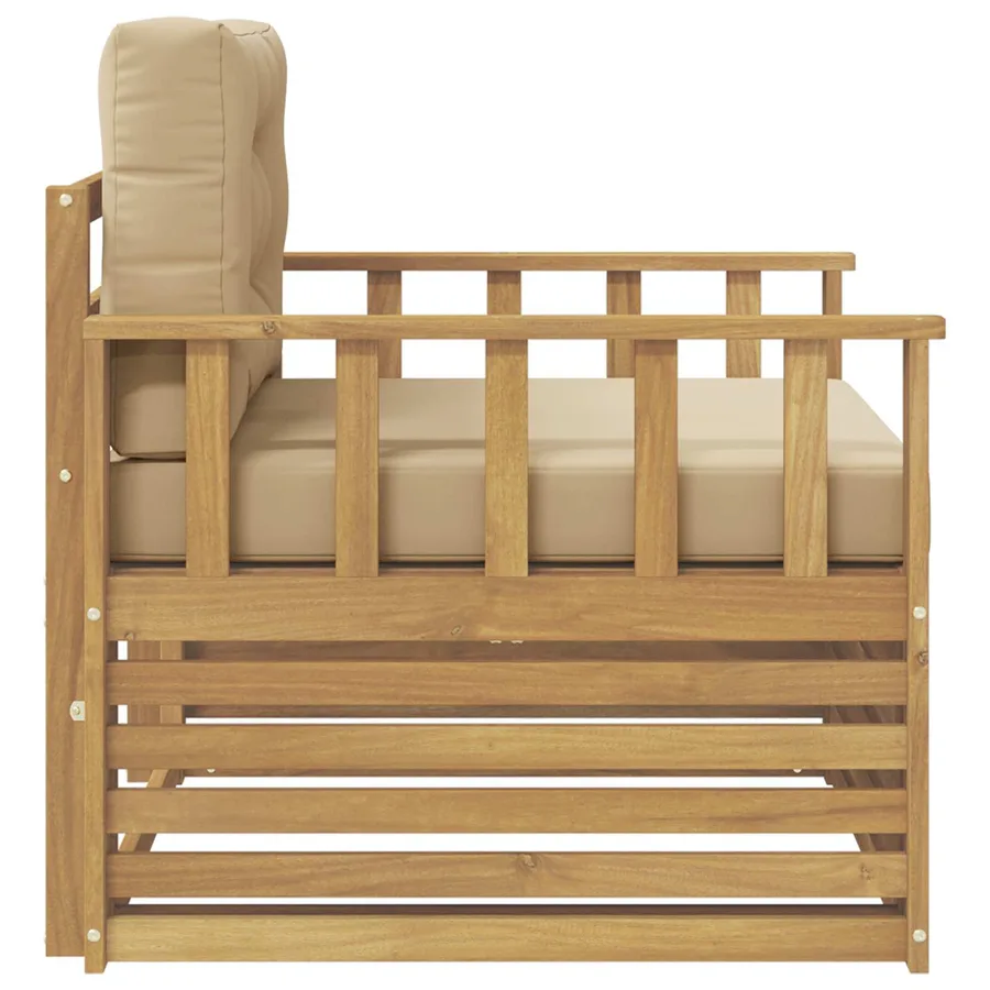 Canapé d’extérieur Polyester Blanc et beige - 4