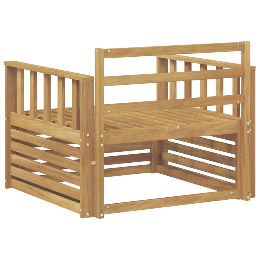 Canapé d’extérieur Bois d'Acacia Massif Blanc - 5
