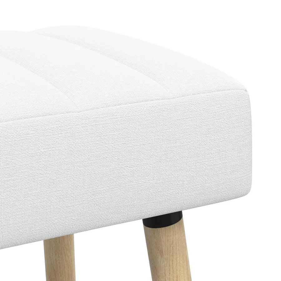 Banc capitonné canal Blanc 110 x 40 x 46 cm Tissu - 6