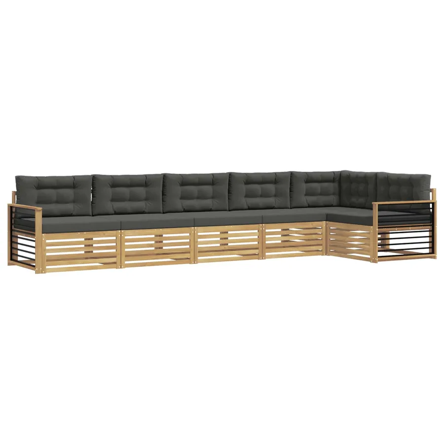 Ensemble de canapés d'extérieur 6 pc Blanc et anthracite - 2