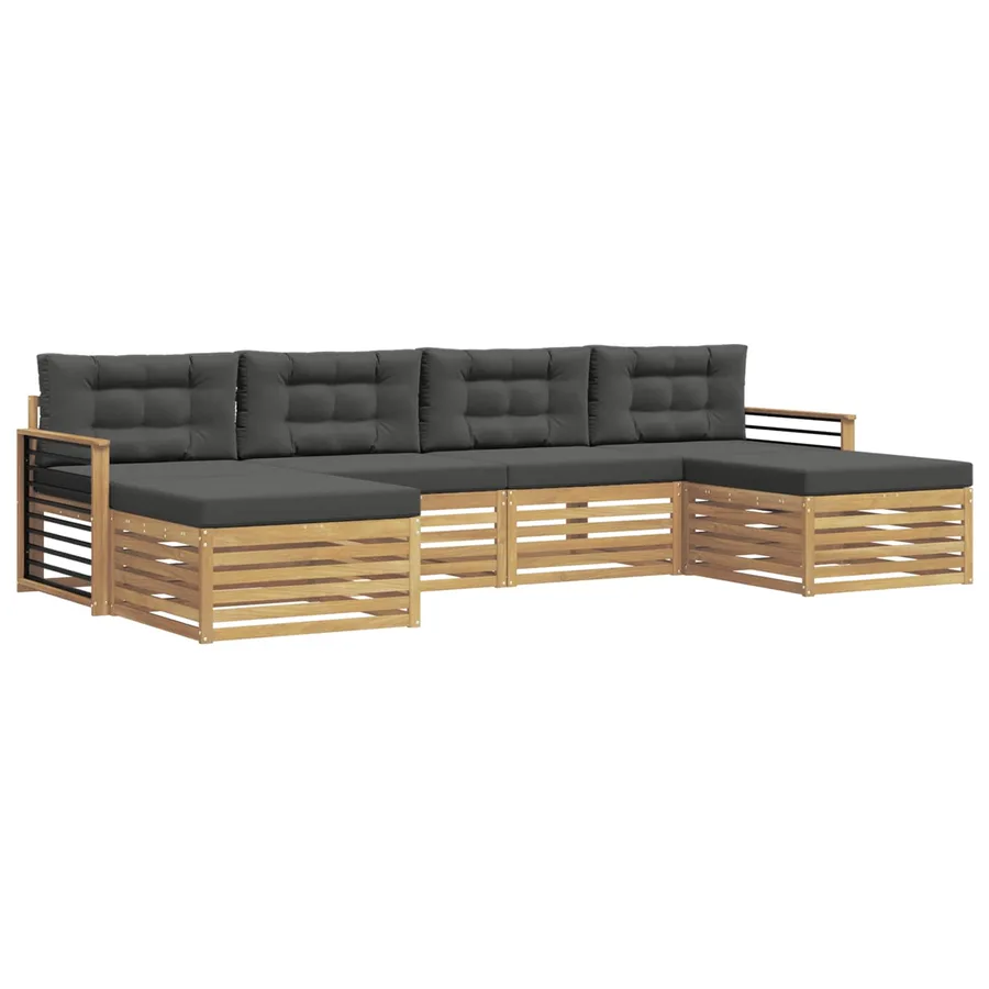 Ensemble de canapés d'extérieur 6 pc Blanc et anthracite - 2