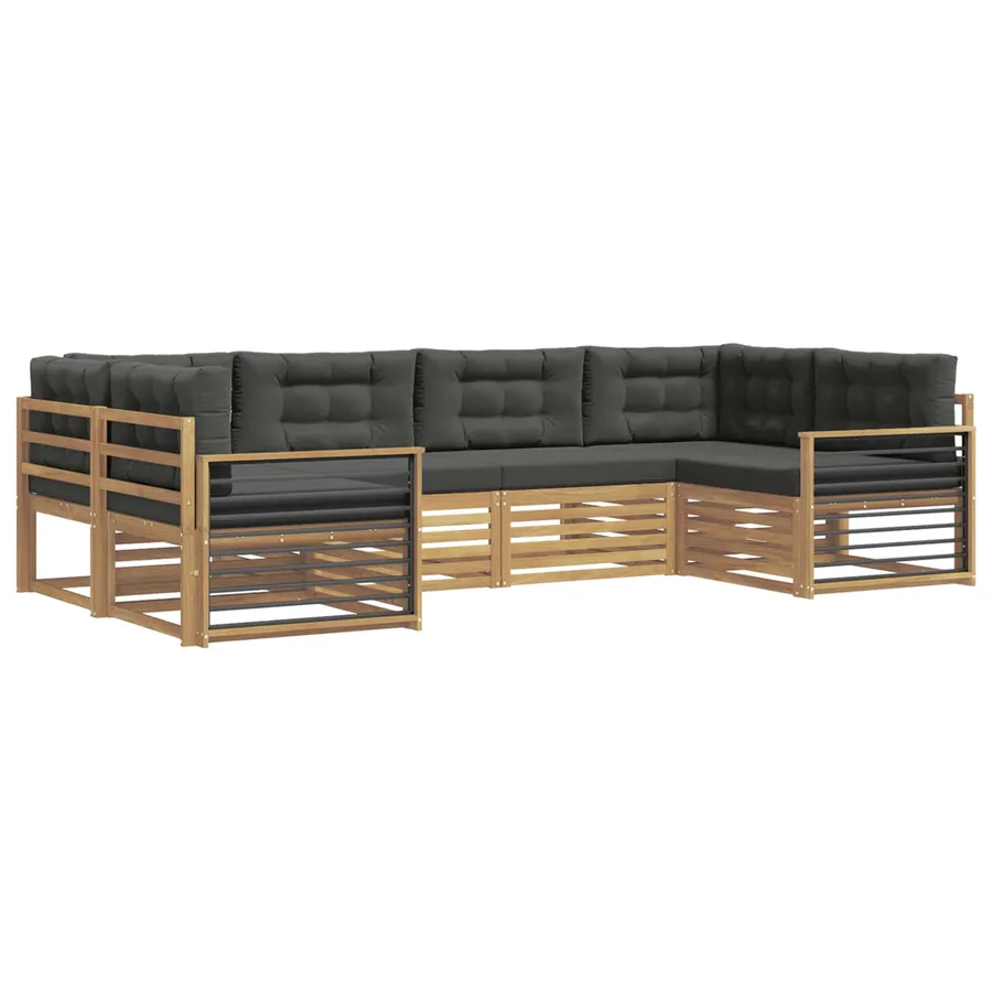 Ensemble de canapés d'extérieur 6 pc Blanc et anthracite - 2