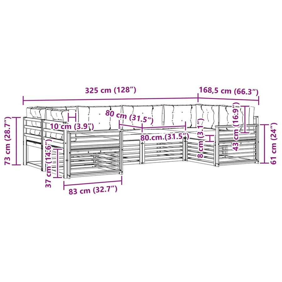 Ensemble de canapés d'extérieur 6 pc Blanc et anthracite - 7