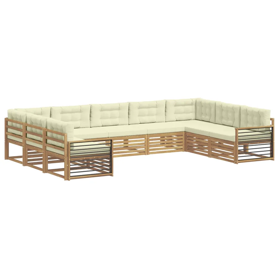Ensemble de canapés d'extérieur 9 pc Blanc et crème - 2