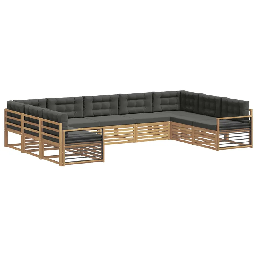 Ensemble de canapés d'extérieur 9 pc Blanc et anthracite - 2