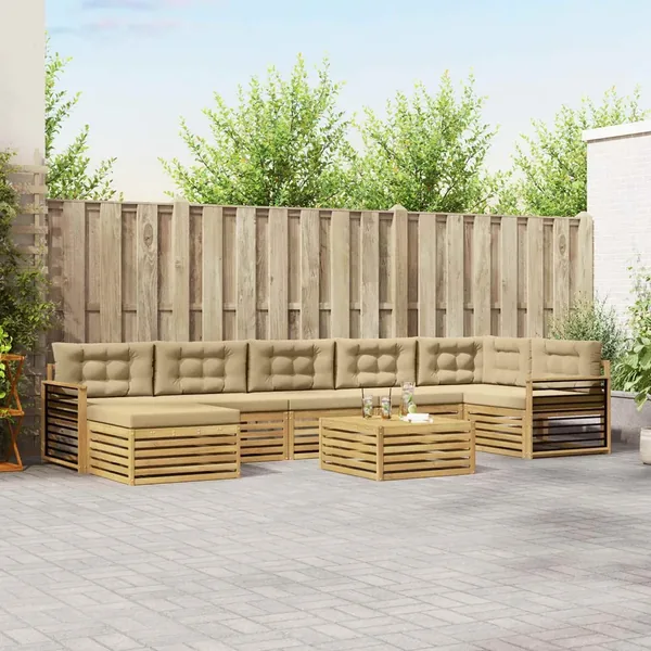 Ensemble de canapés d'extérieur 8 pc Blanc et Beige