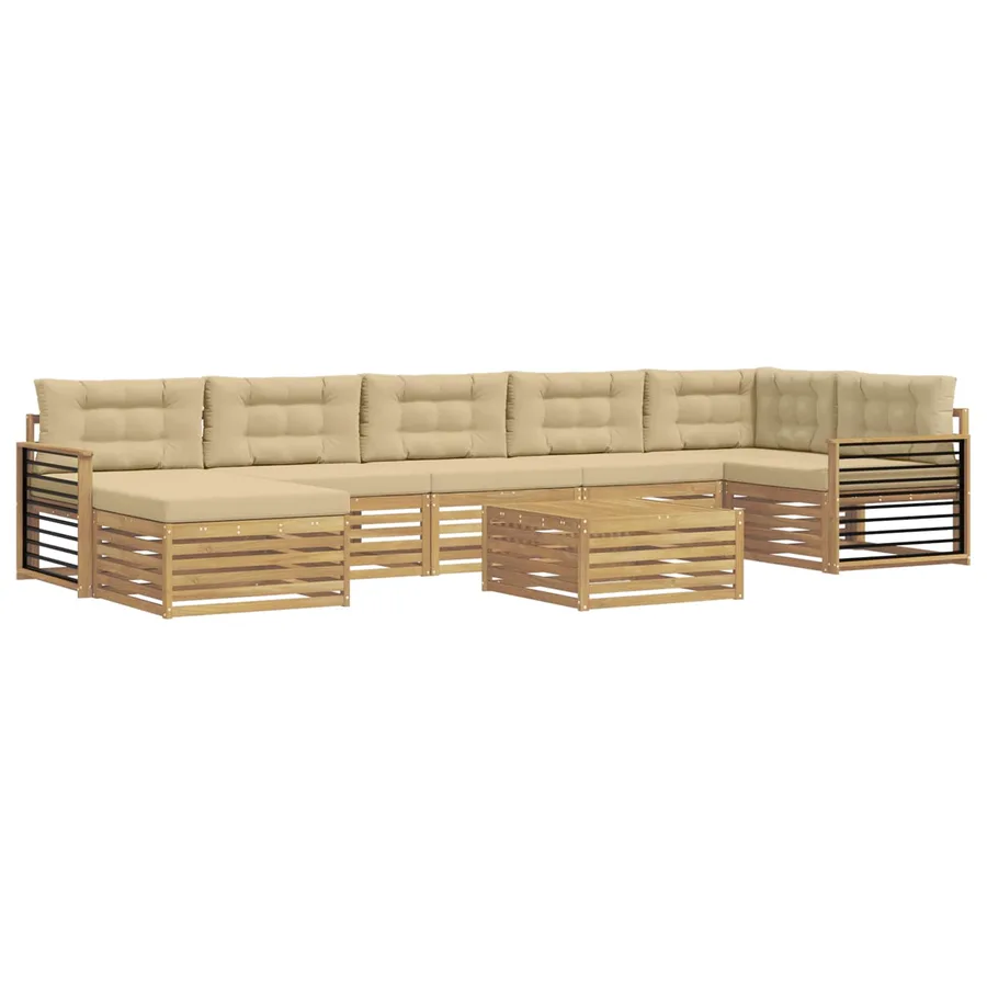 Ensemble de canapés d'extérieur 8 pc Blanc et Beige - 2