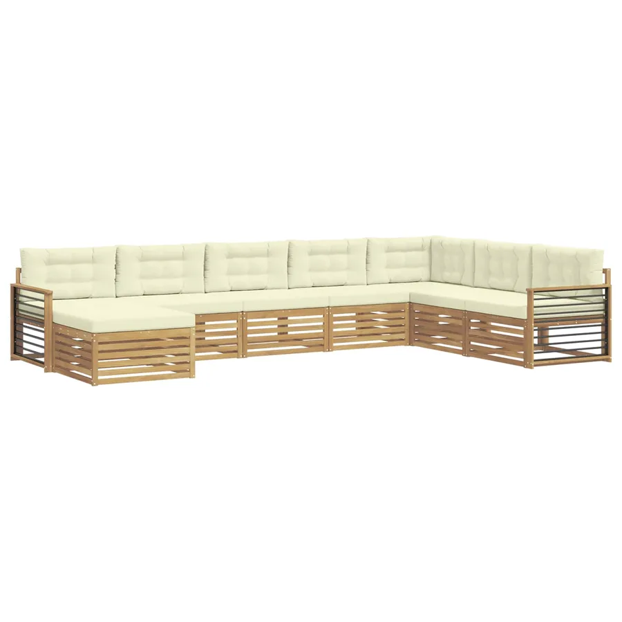 Ensemble de canapés d'extérieur 8 pc Blanc et crème - 2